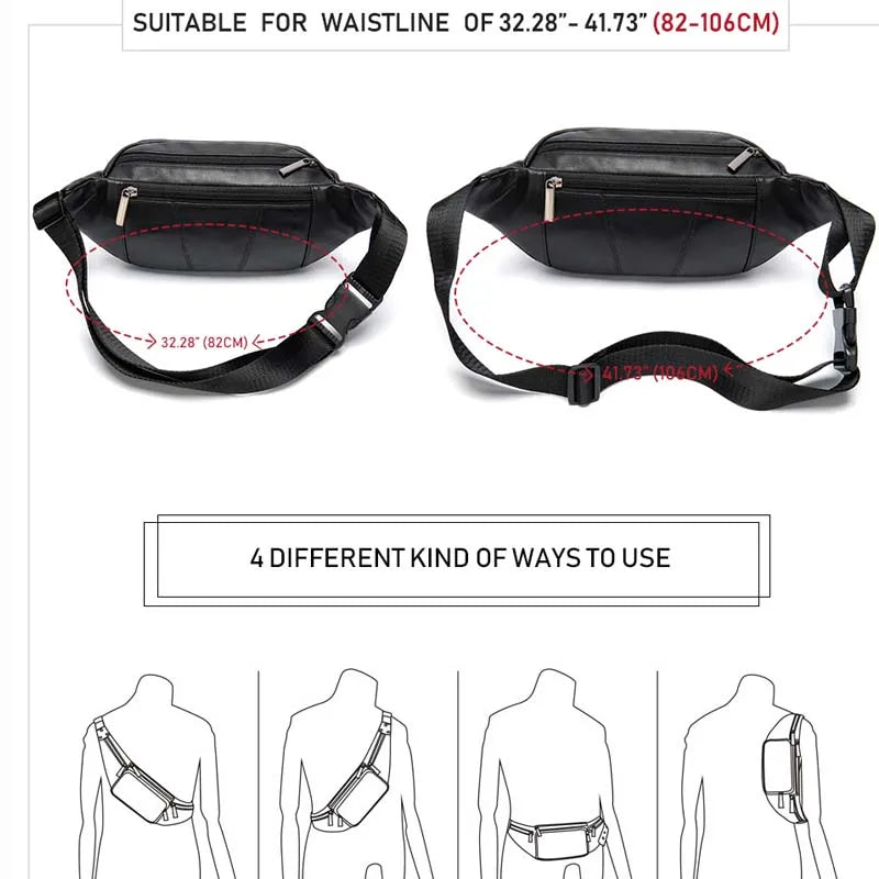 Raven Leather Waist Bag