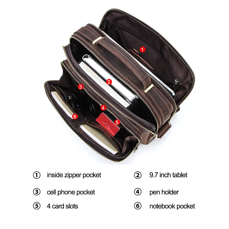 Men's Leather Crossbody Bag.
