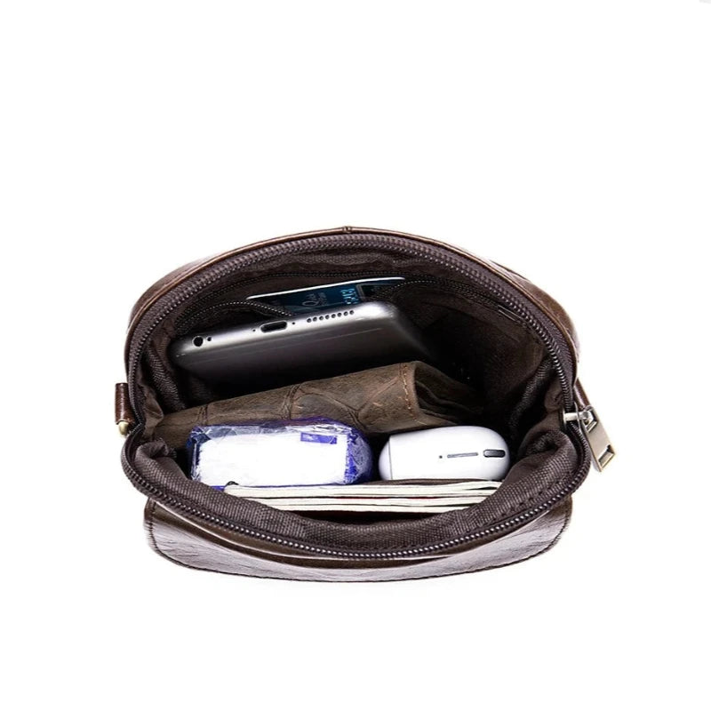 Genuine Leather Crossbody Bag for Men