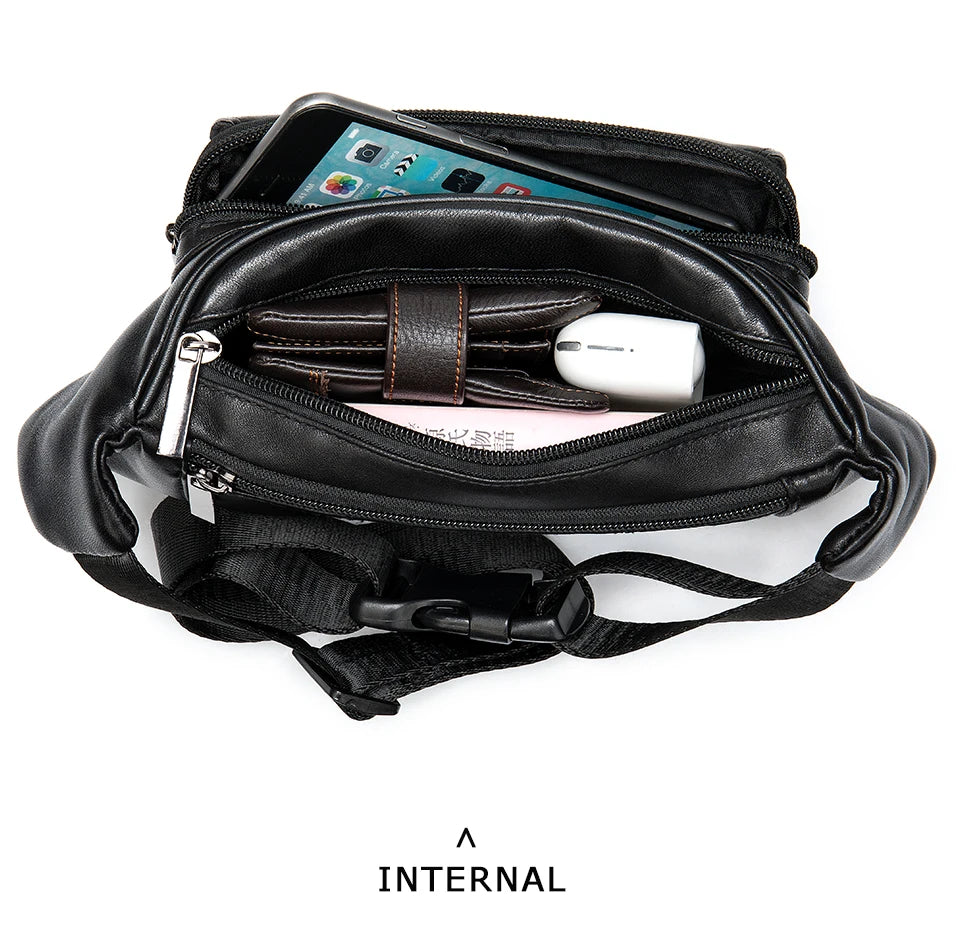 Raven Leather Waist Bag