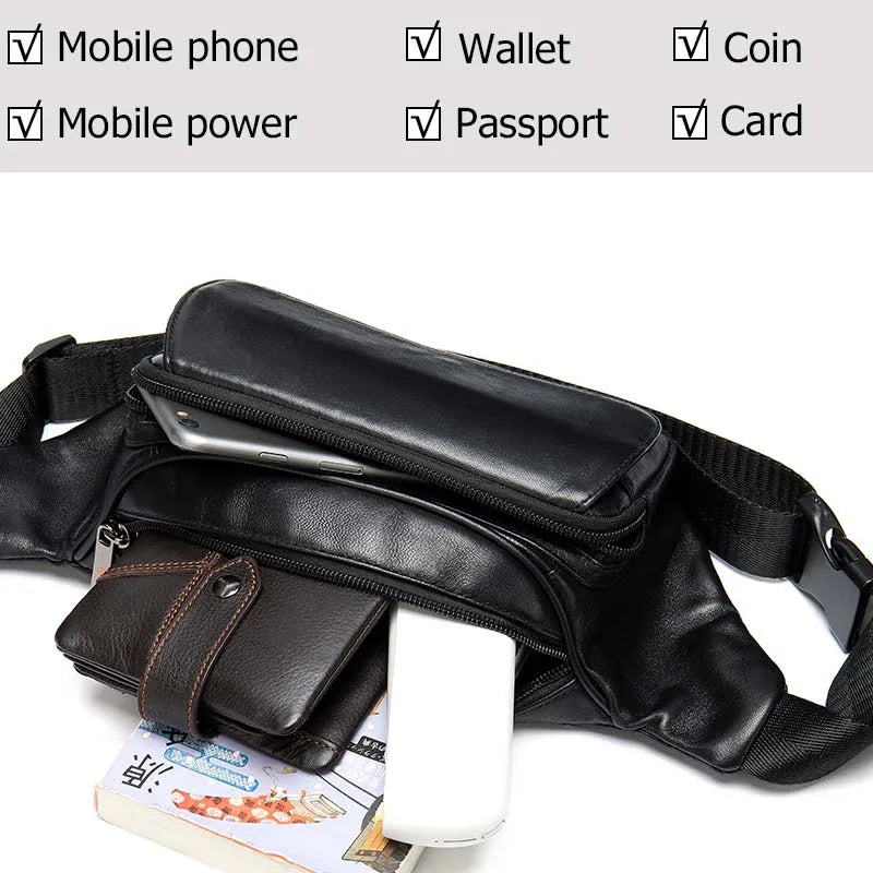 Raven Leather Waist Bag