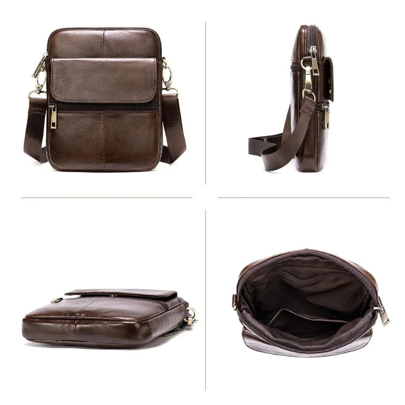 Genuine Leather Crossbody Bag for Men