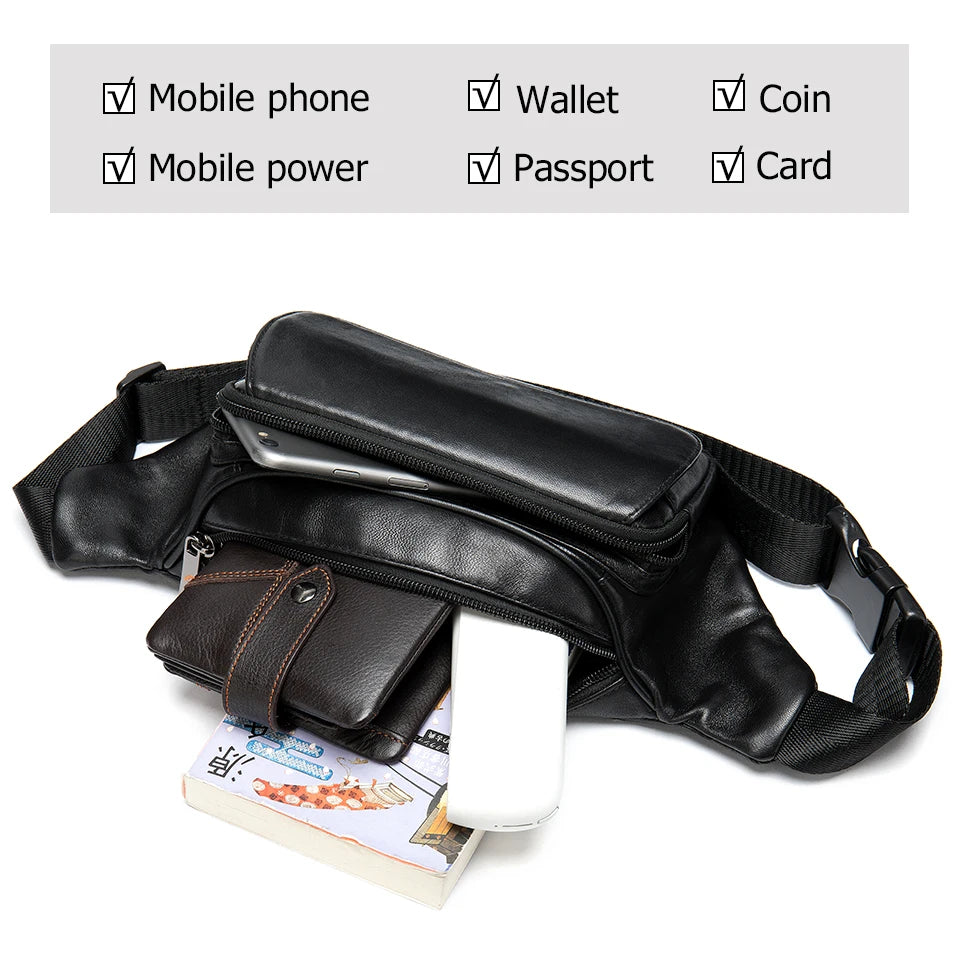 Raven Leather Waist Bag