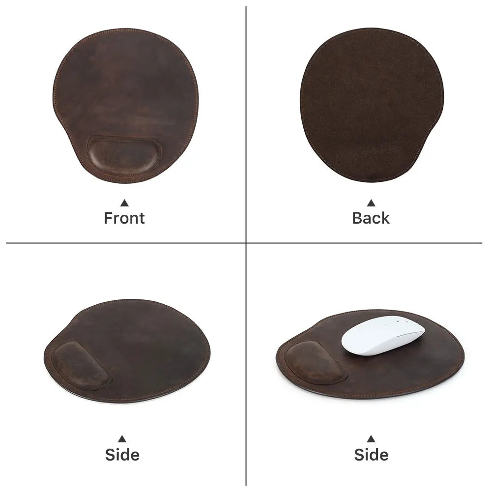 Ergonomic Leather Mouse Mat with Comfortable Wrist Support
