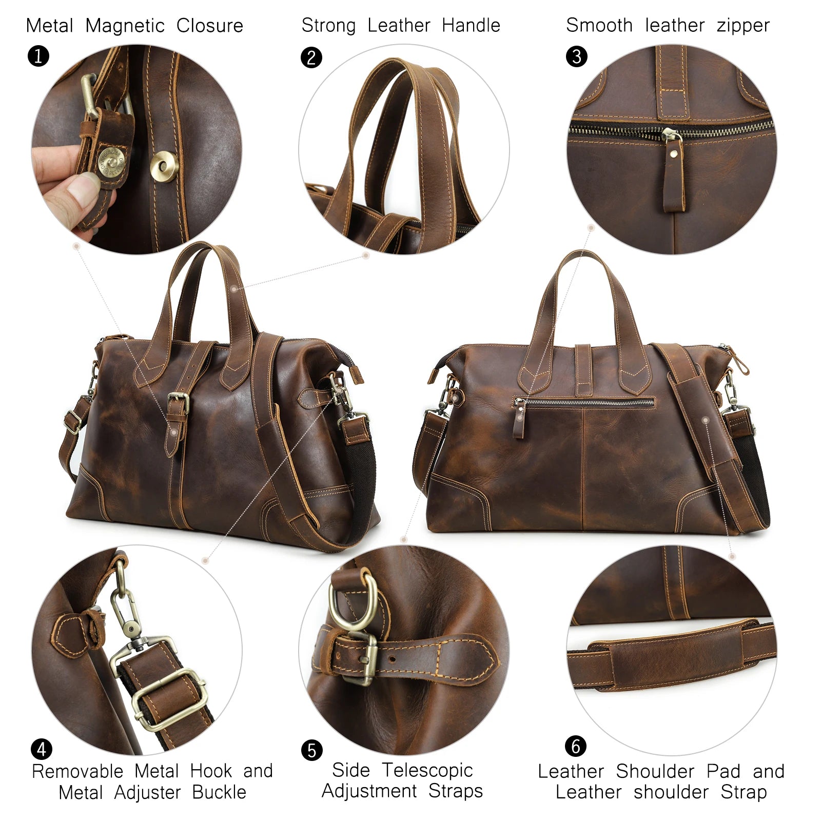 Retro Leather Travel Bag