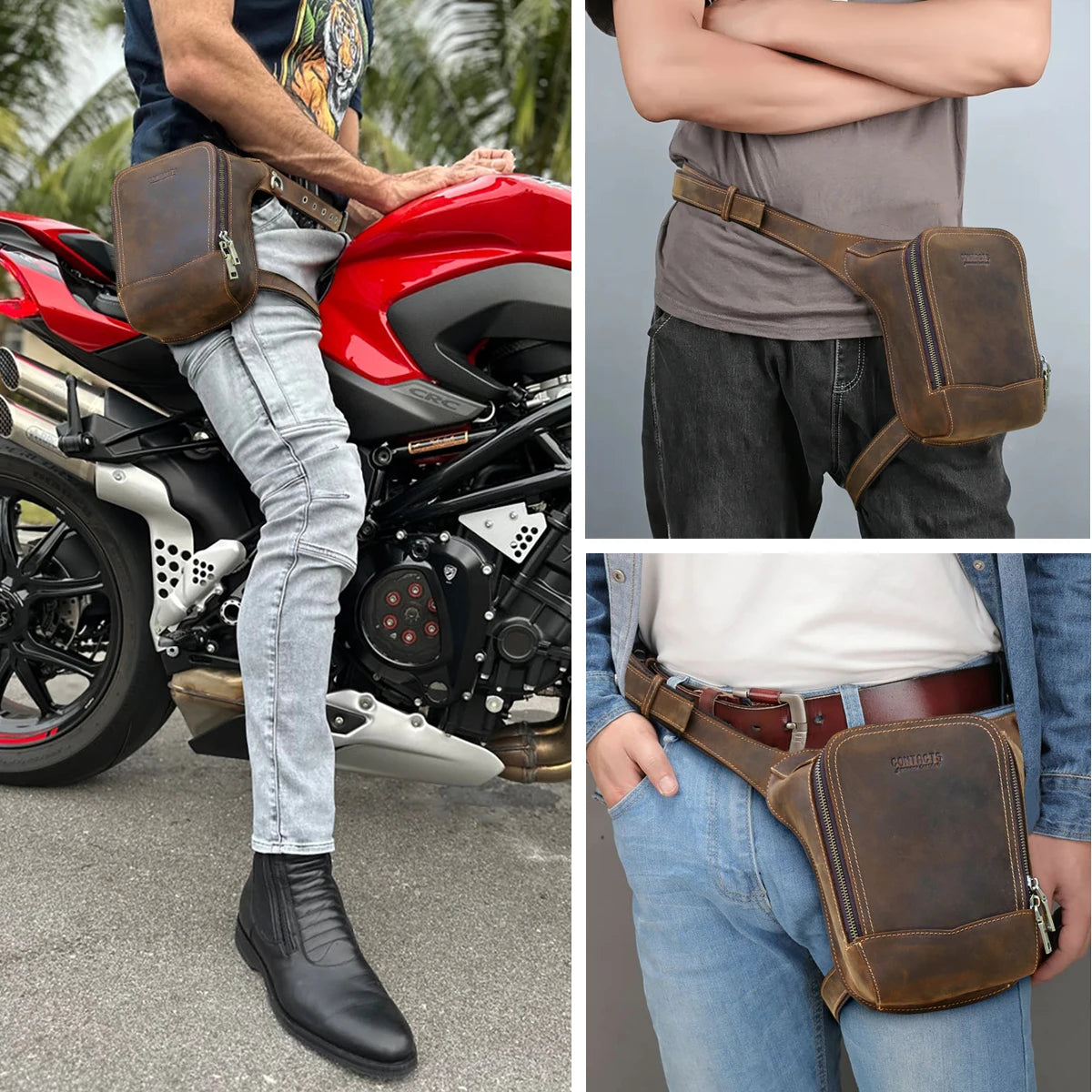 Tactical Leather Fanny Pack