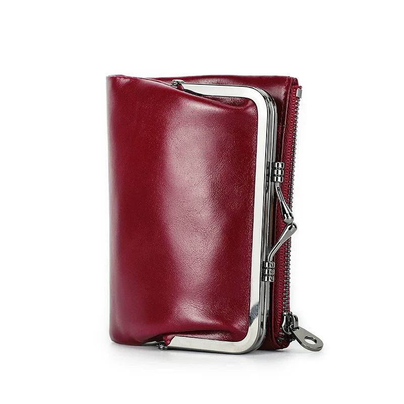 Compact Leather Wallet with RFID Protection
