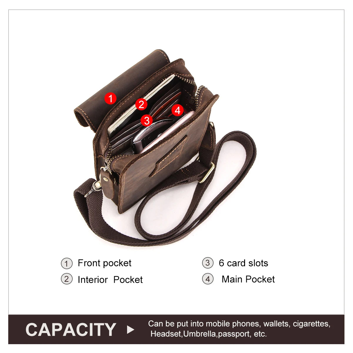 Leather Shoulder Bag Vulcan