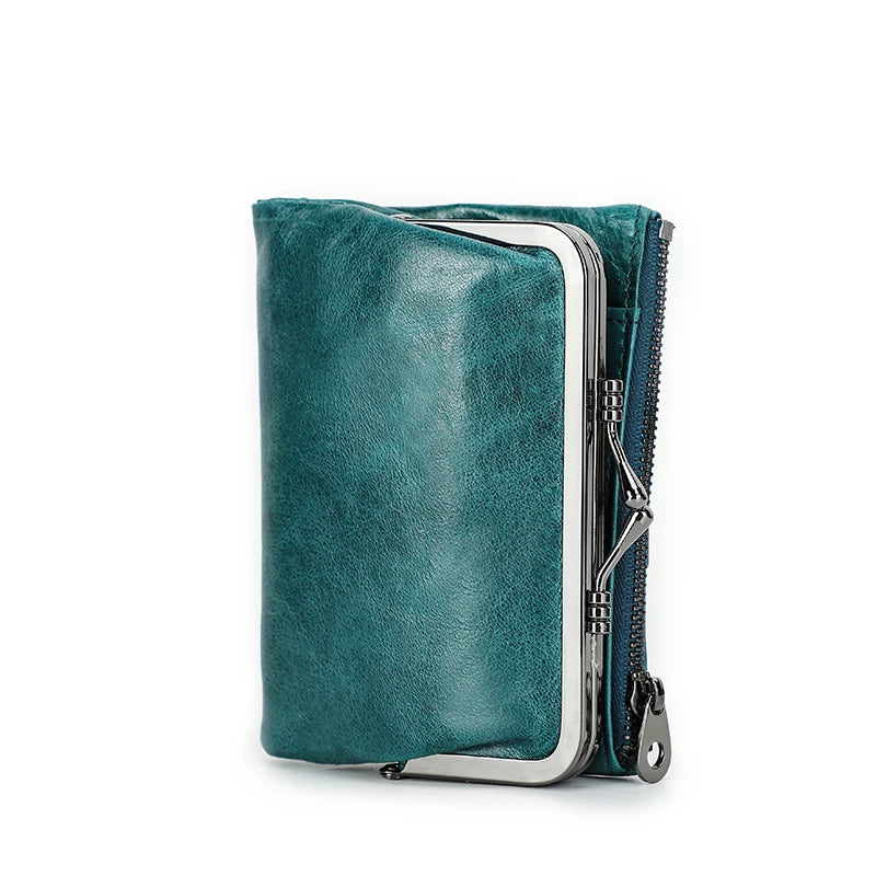 Compact Leather Wallet with RFID Protection