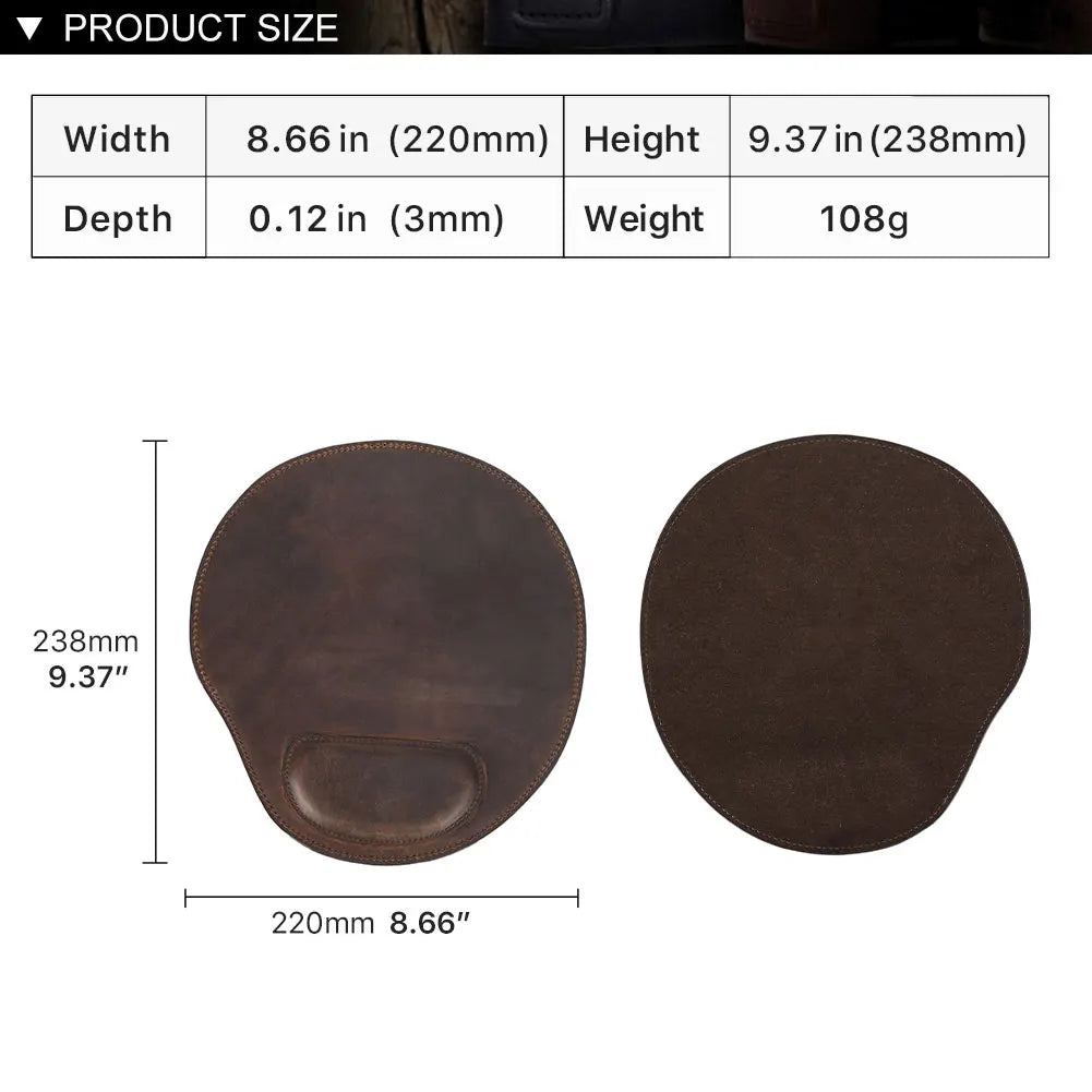 Ergonomic Leather Mouse Mat with Comfortable Wrist Support