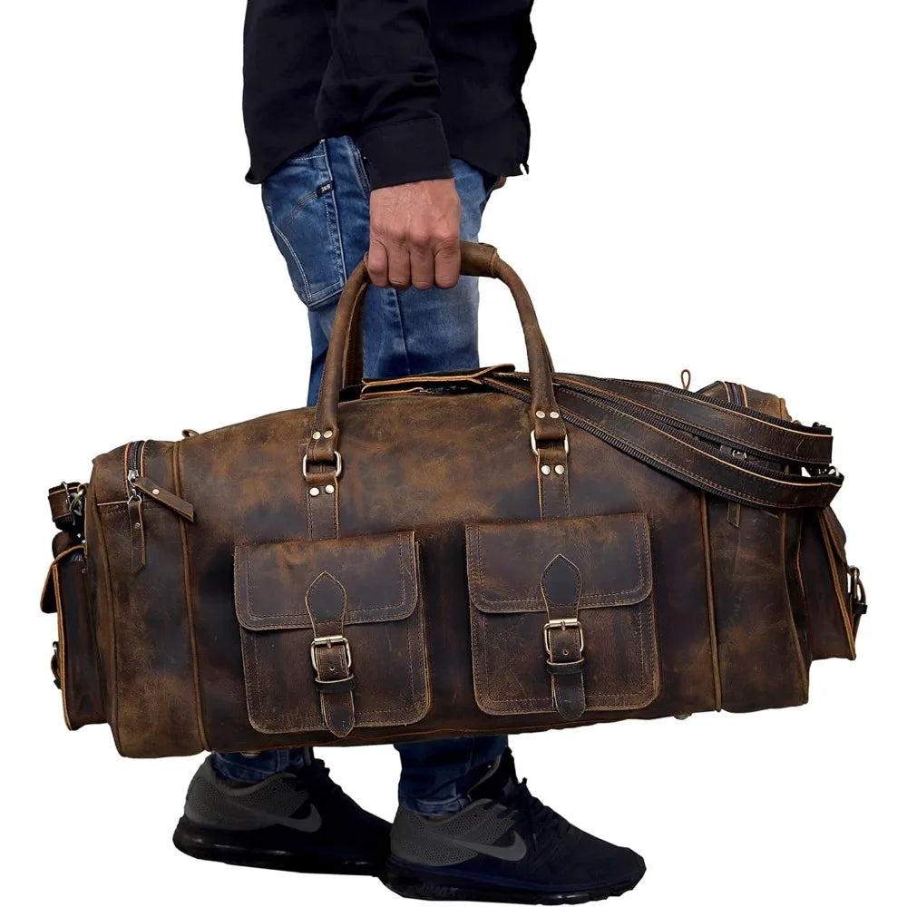 Large Leather Duffel Bag