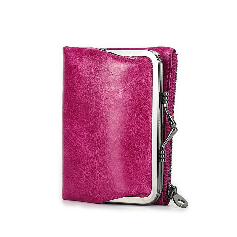 Compact Leather Wallet with RFID Protection