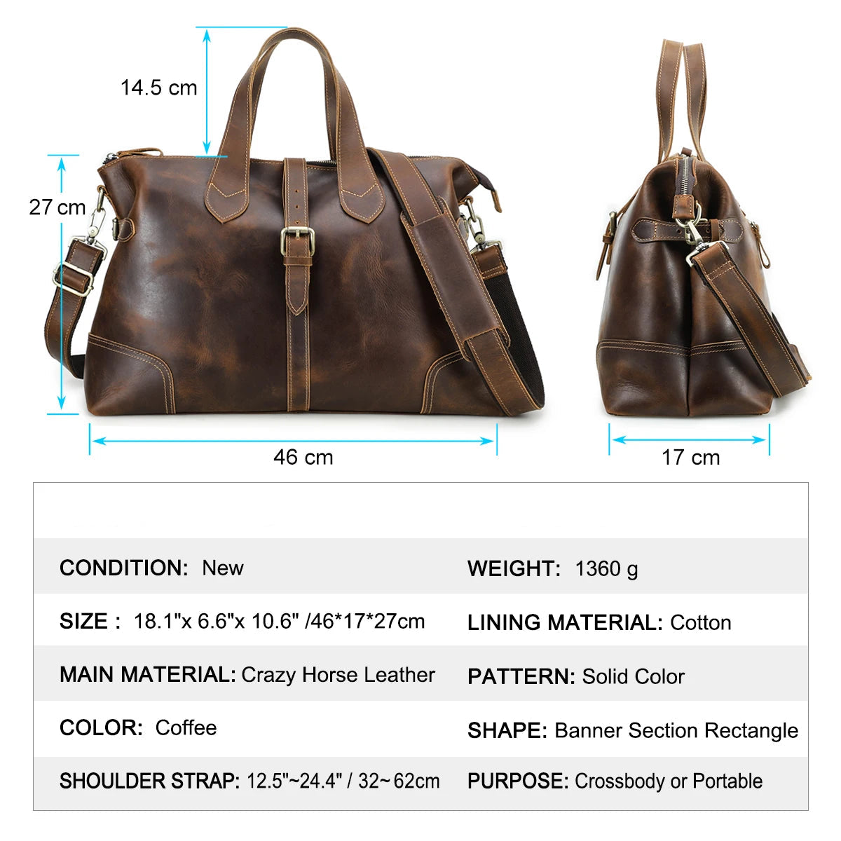 Retro Leather Travel Bag