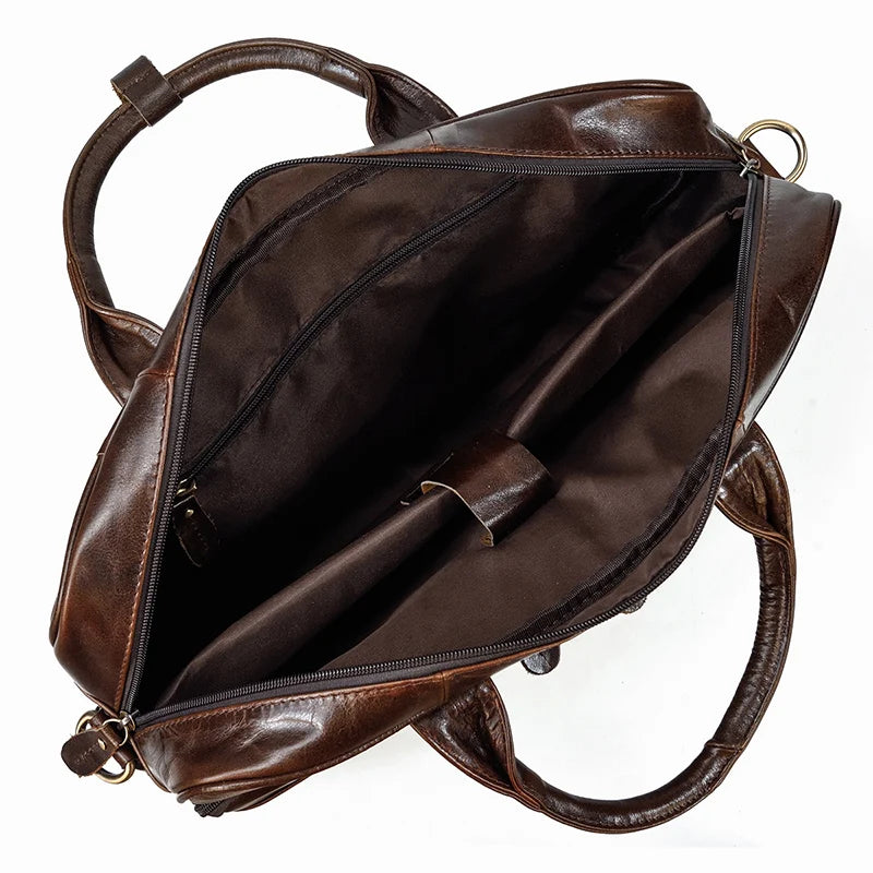 Leather Men Briefcase Vintage Business