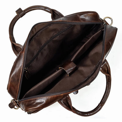Leather Men Briefcase Vintage Business