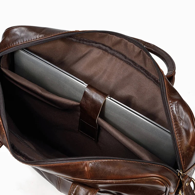 Leather Men Briefcase Vintage Business