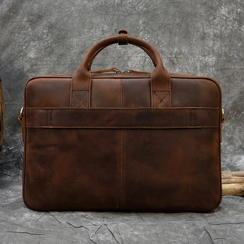 Leather Men Briefcase Vintage Business