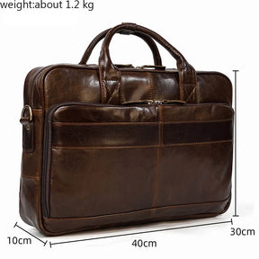 Leather Men Briefcase Vintage Business