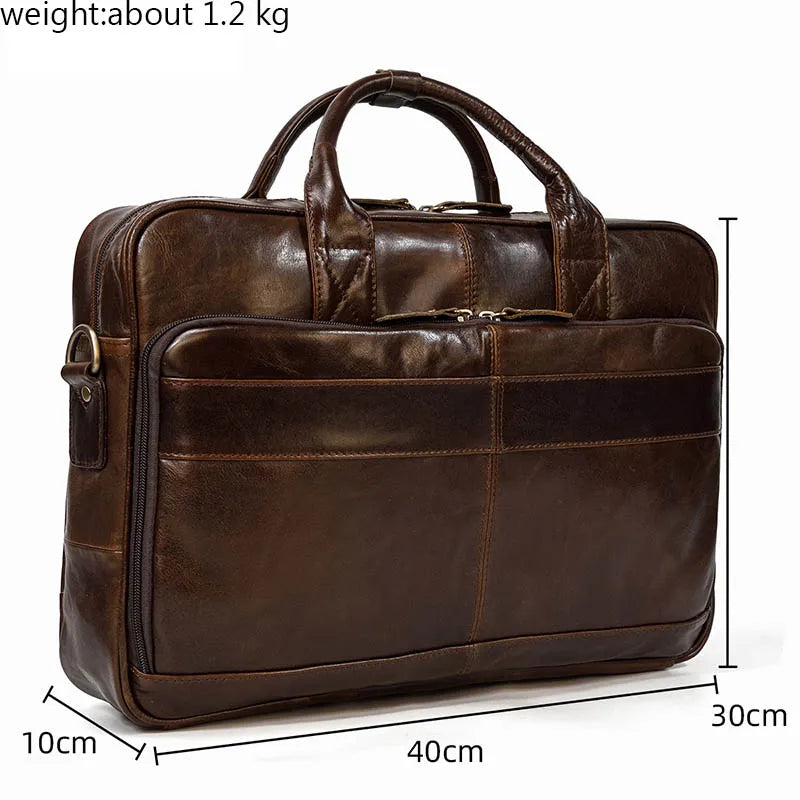 Leather Men Briefcase Vintage Business