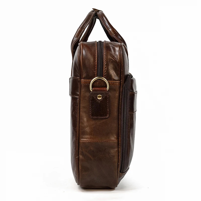 Leather Men Briefcase Vintage Business