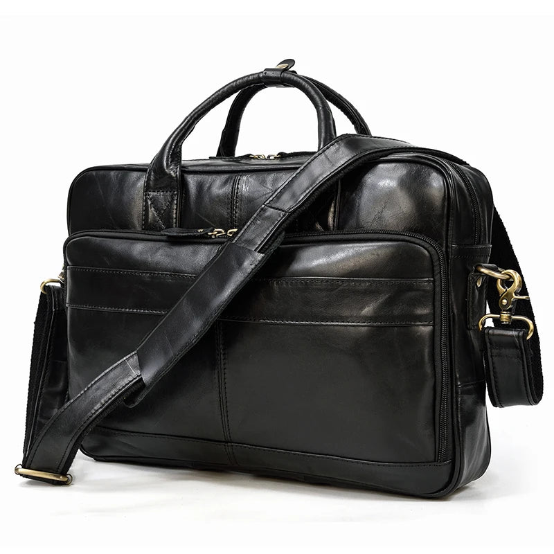 Leather Men Briefcase Vintage Business