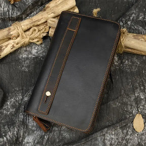 Leather Wallets Harbor Double Zipper Long