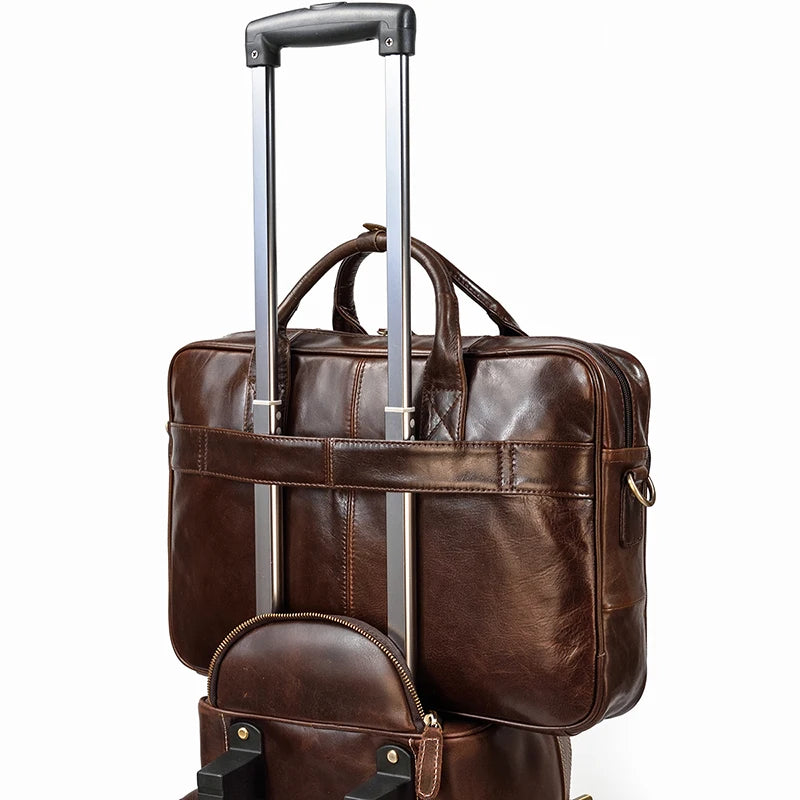 Leather Men Briefcase Vintage Business