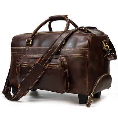 Leather Rolling Luggage Eclipse