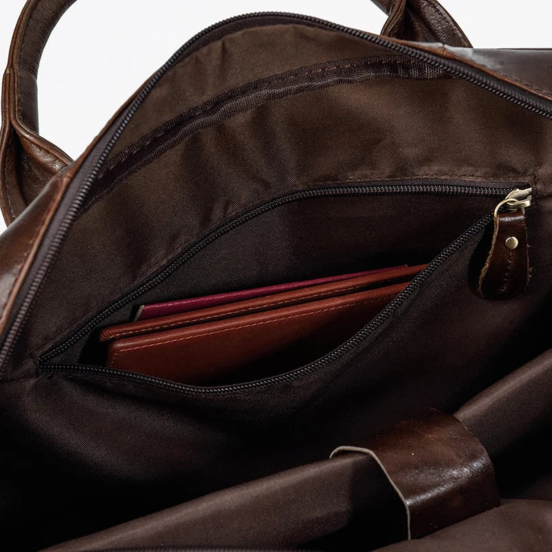 Leather Men Briefcase Vintage Business