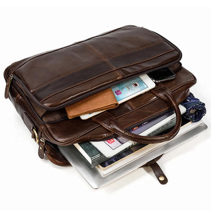 Leather Men Briefcase Vintage Business