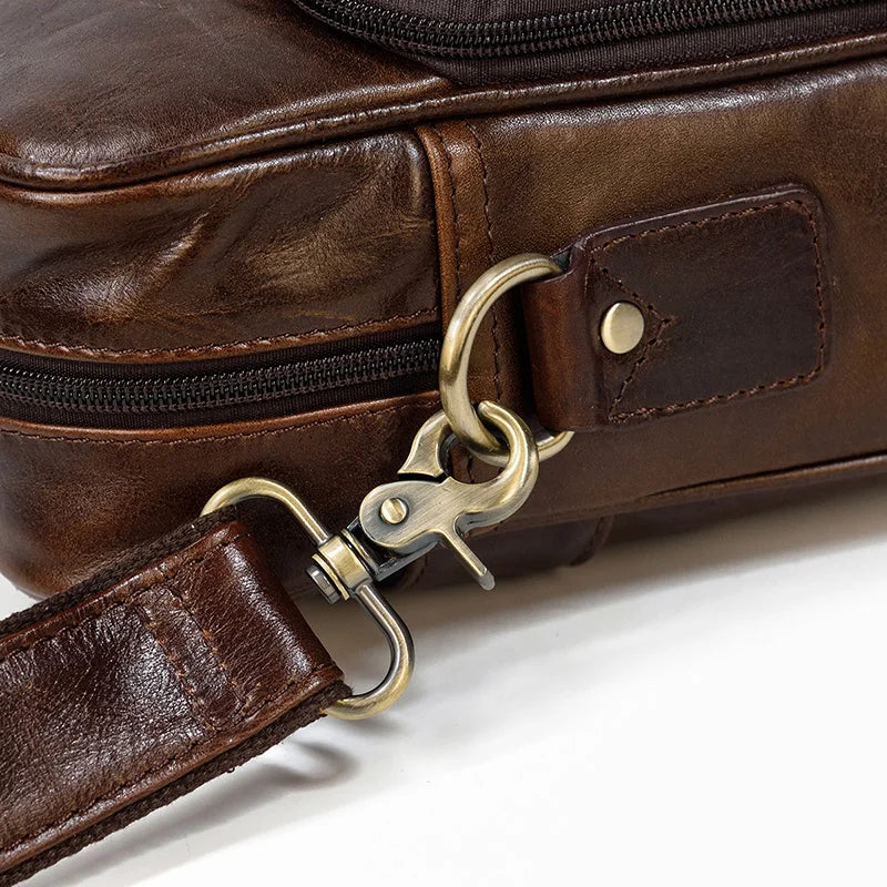 Leather Men Briefcase Vintage Business