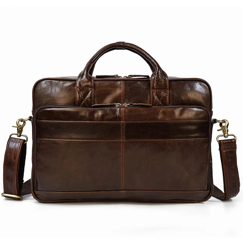 Leather Men Briefcase Vintage Business