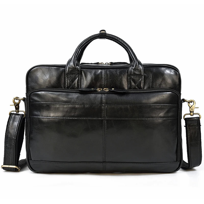 Leather Men Briefcase Vintage Business