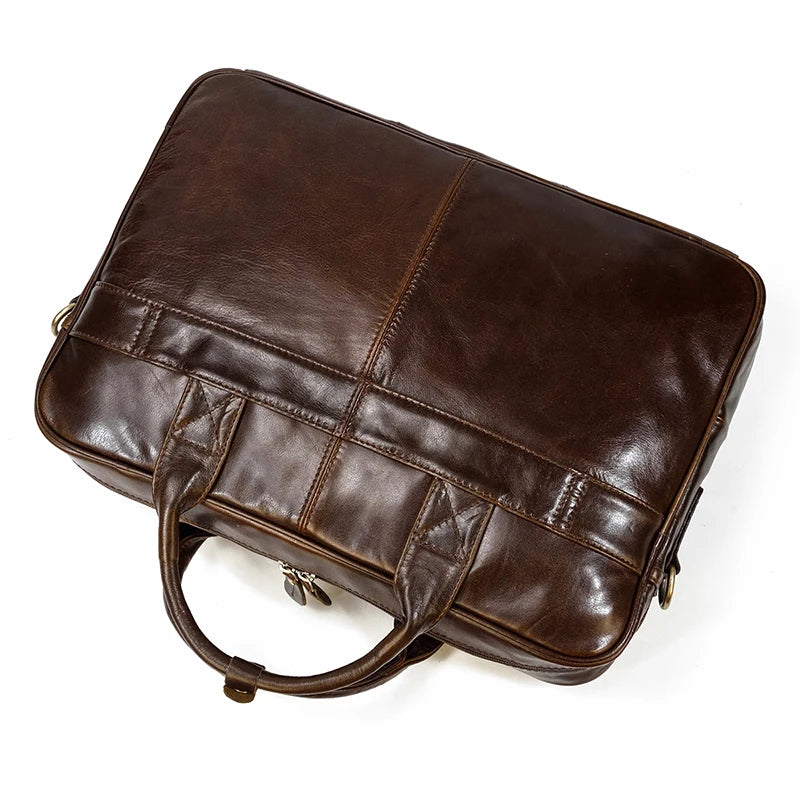 Leather Men Briefcase Vintage Business