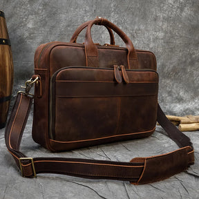 Leather Men Briefcase Vintage Business