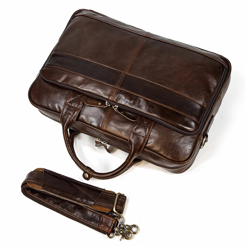 Leather Men Briefcase Vintage Business