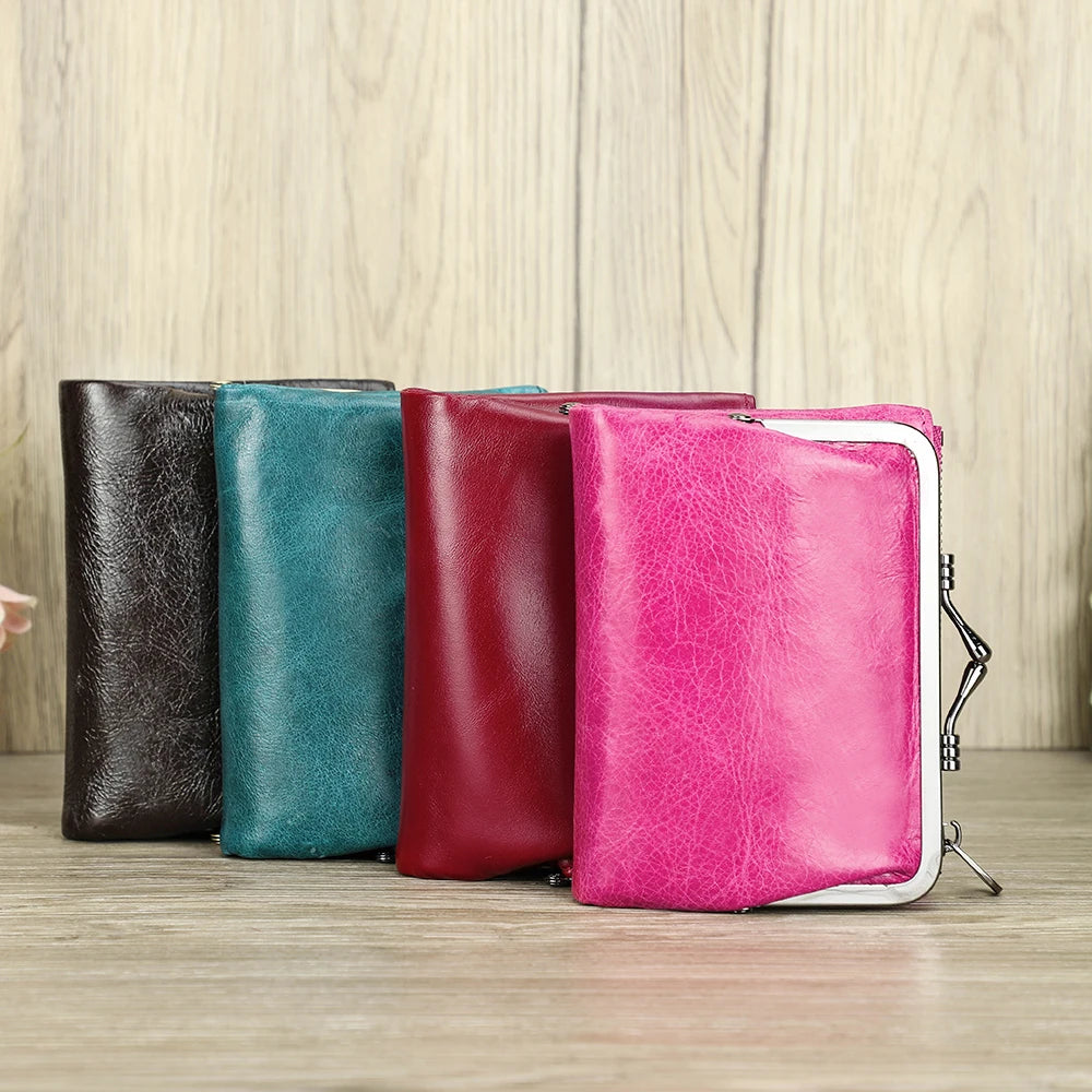 Compact Leather Wallet with RFID Protection