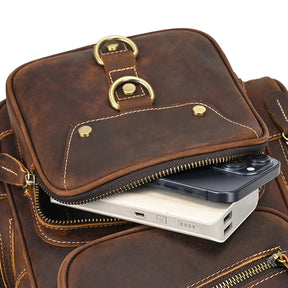 Retro leather big chest bag