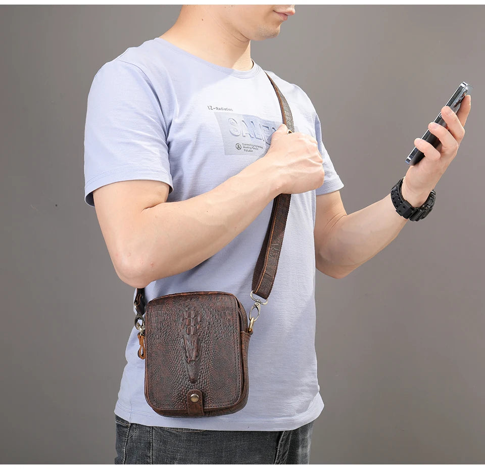Leather Shoulder Bag Croco