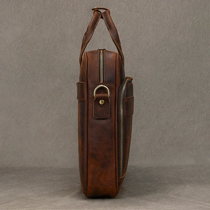 Leather Men Briefcase Vintage Business