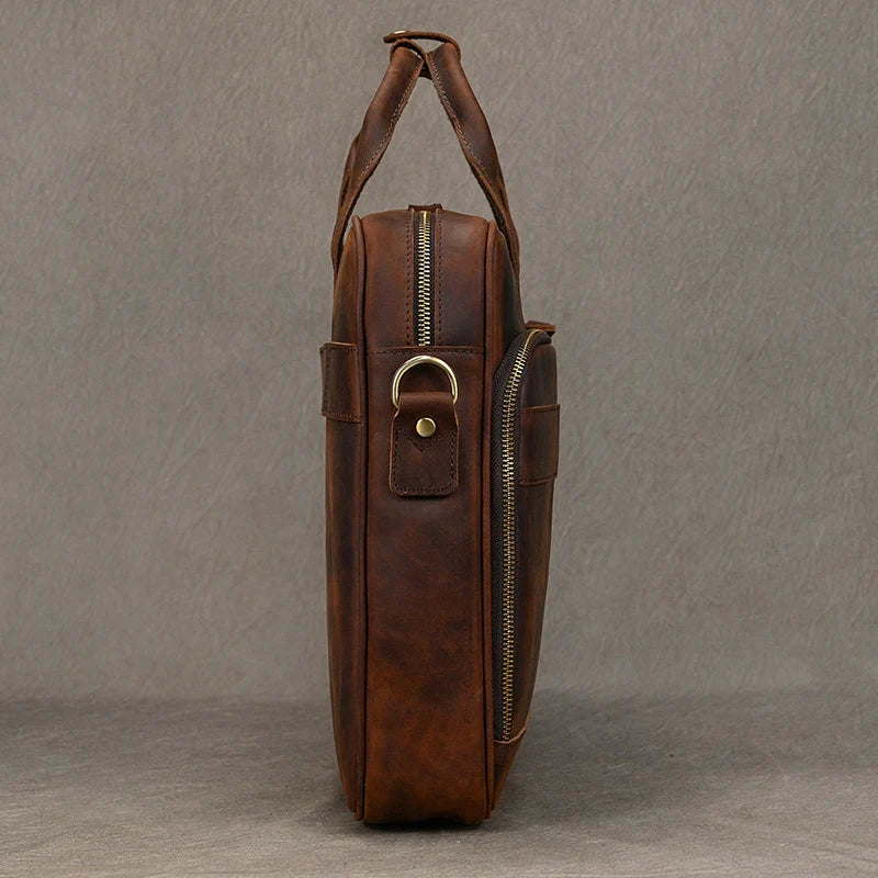 Leather Men Briefcase Vintage Business