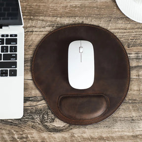 Ergonomic Leather Mouse Mat with Comfortable Wrist Support