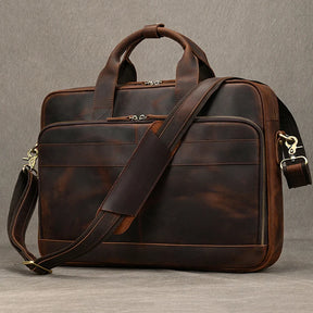 Leather Men Briefcase Vintage Business