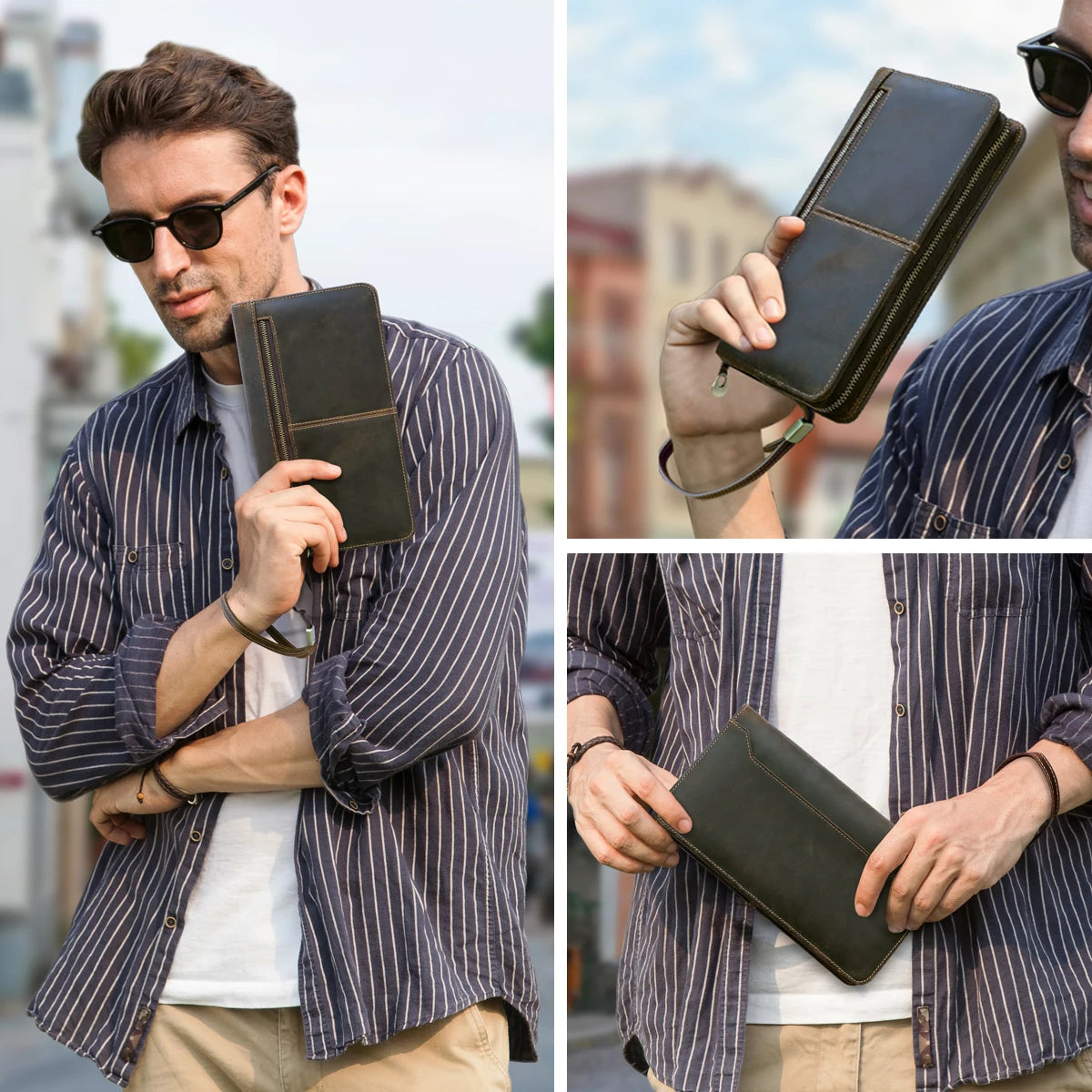 Men's Clutch with Passport and Phone Holder