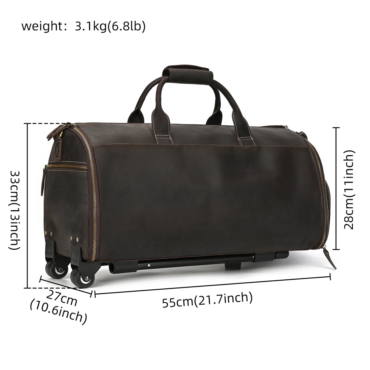 Leather Rolling Luggage