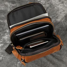 Chest Bag Genuine Leather Crossbody