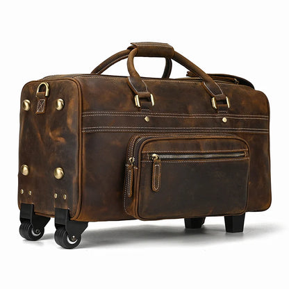 Leather Rolling Luggage Eclipse