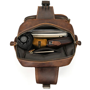 Retro leather big chest bag