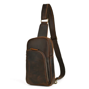 Casual Leather Chest Bag Retro