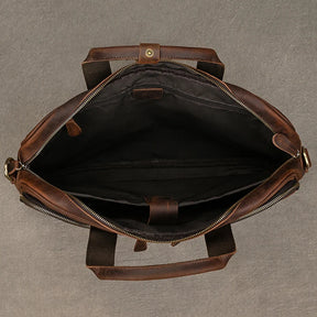 Leather Men Briefcase Vintage Business